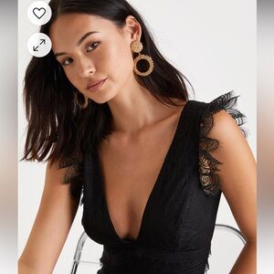 Black lace detailed dress